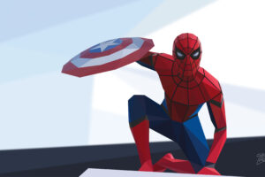 spiderman civil war low poly 4k 1539978584