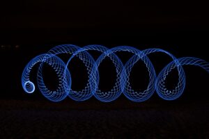 spiral lightpainting blue 4k 1539370433