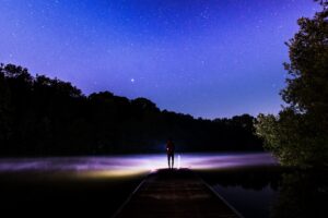 starry sky silhouette stars night fog 4k 1540575330