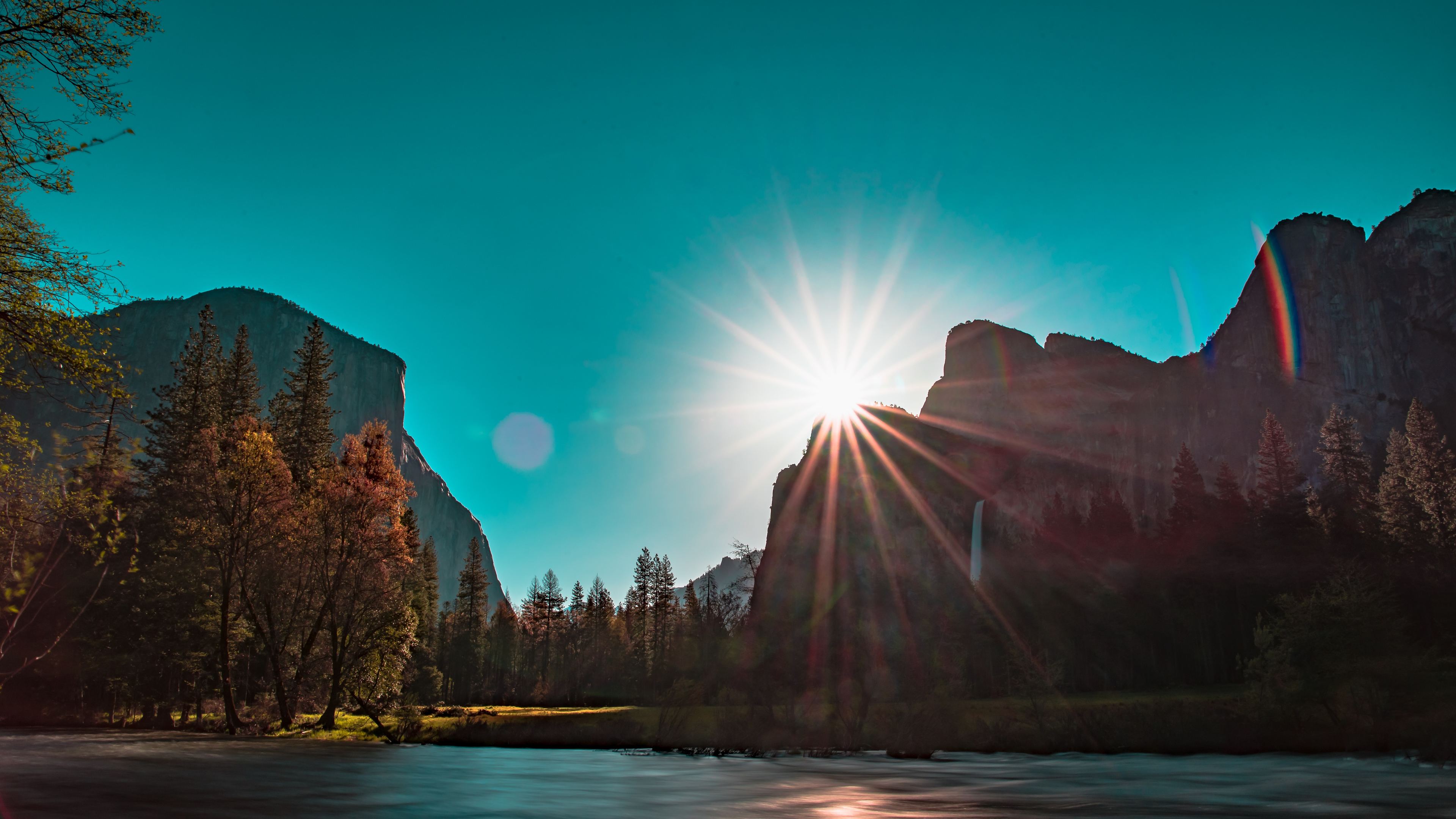 sunbeam mountains 4k 1540142588