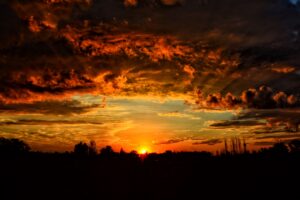 sunset clouds orange sky 4k 1540574695