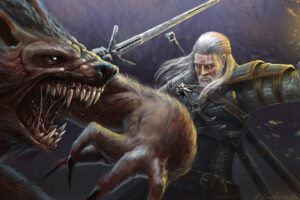 the witcher killing monster 5k artwork 1540982682