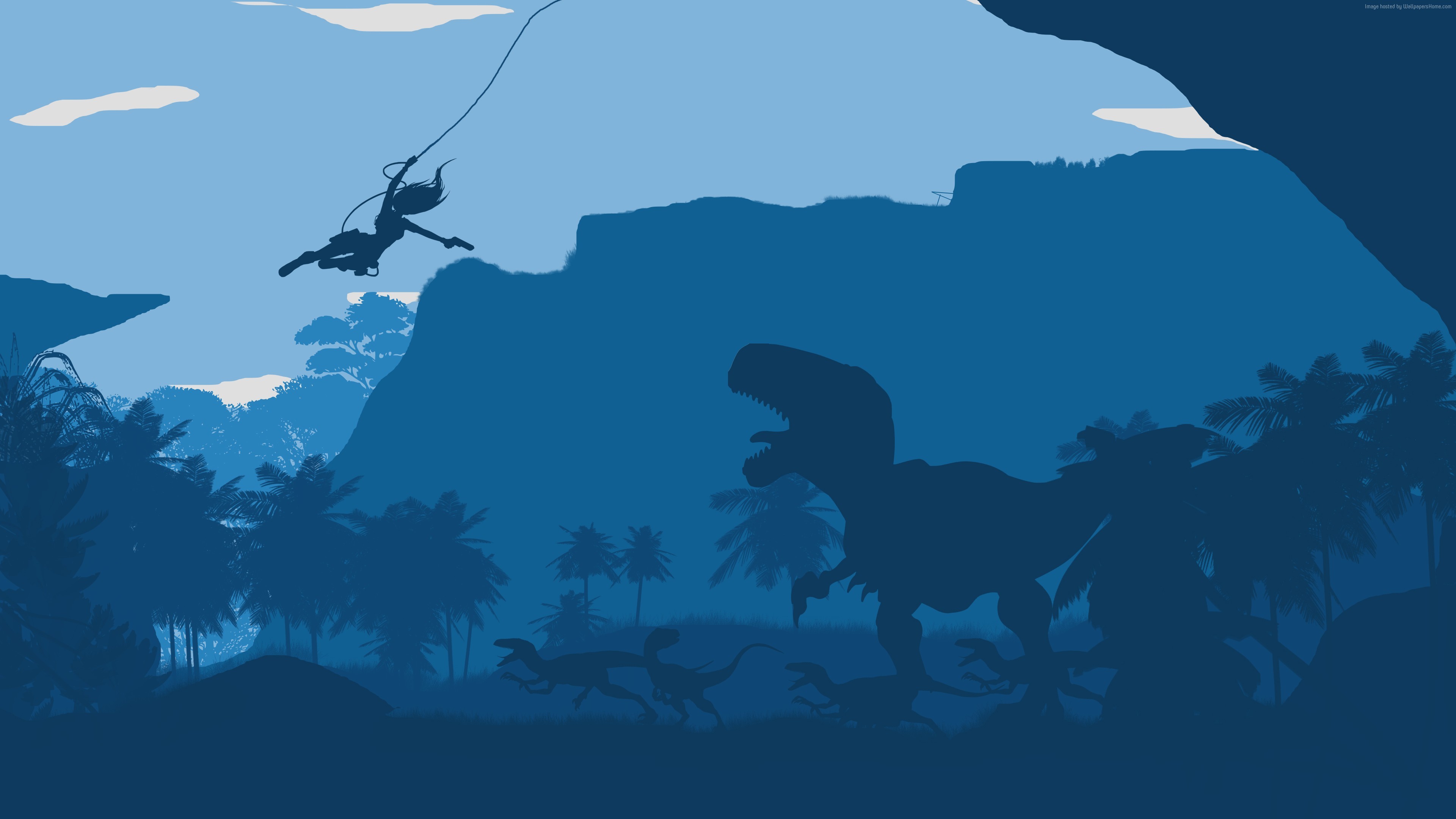 tomb raider dinosaur minimalism 4k 1540751147