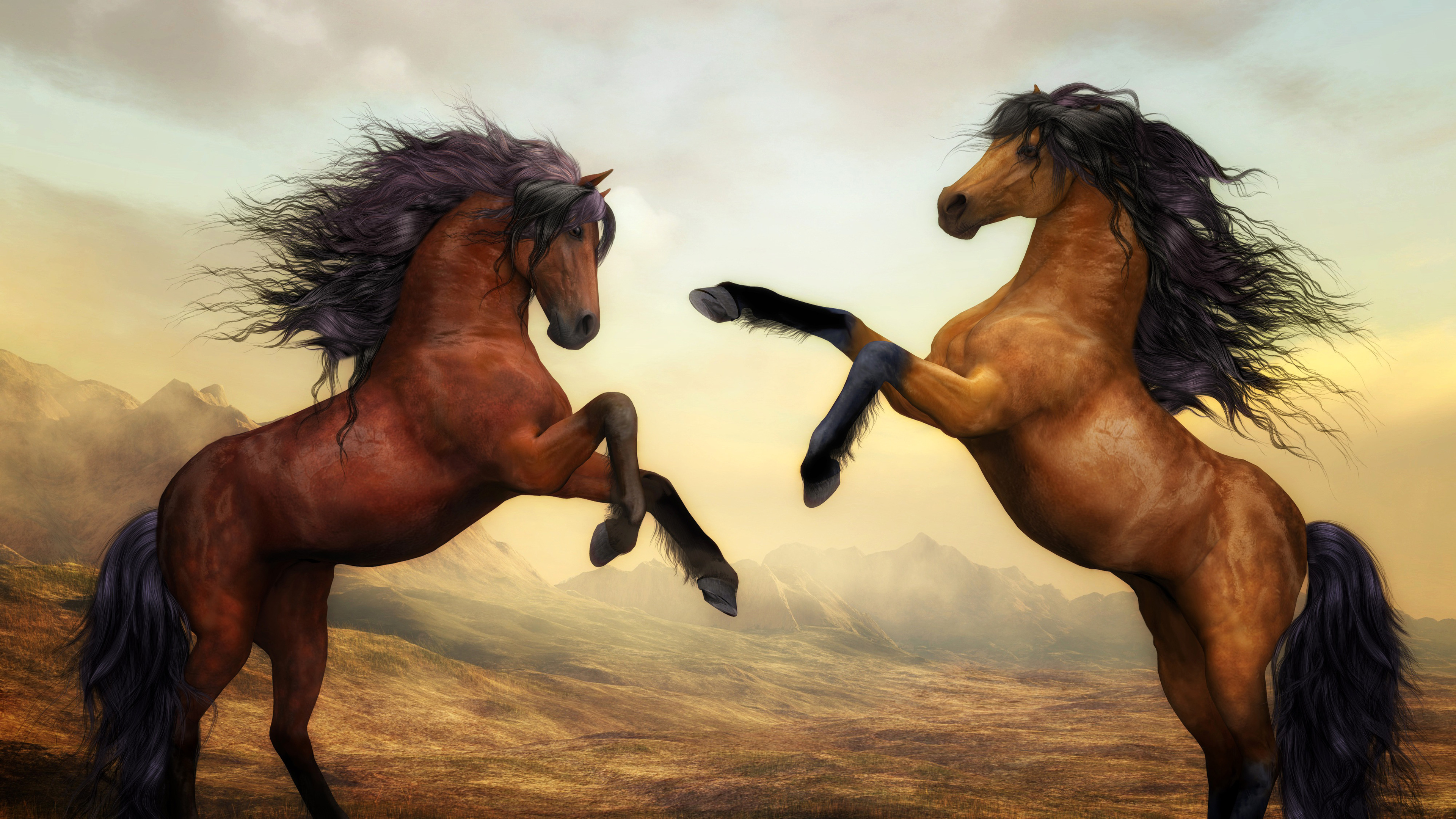 two horses dance 4k 1540750232