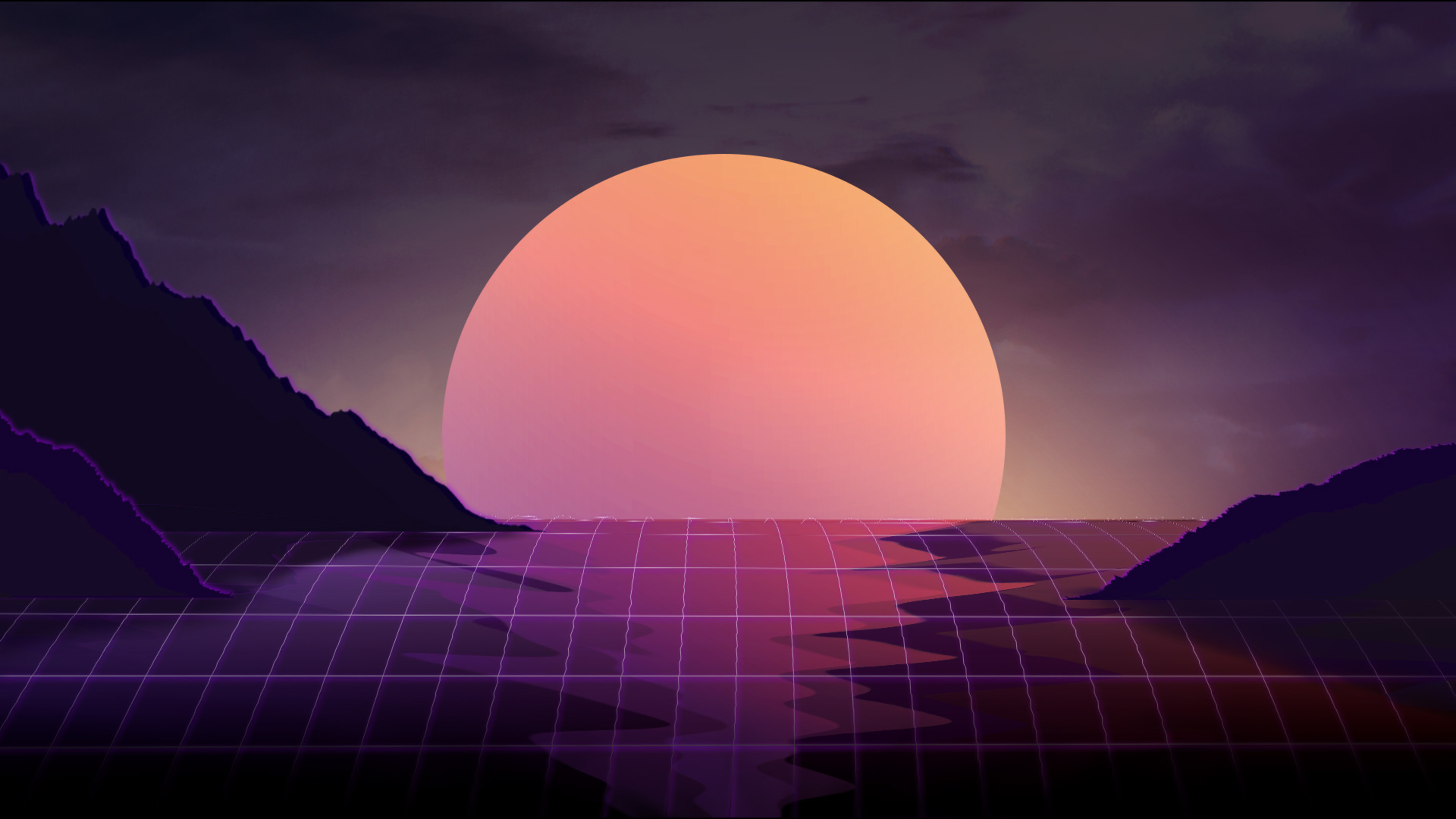 vapor wave sunset 4k 1540751389