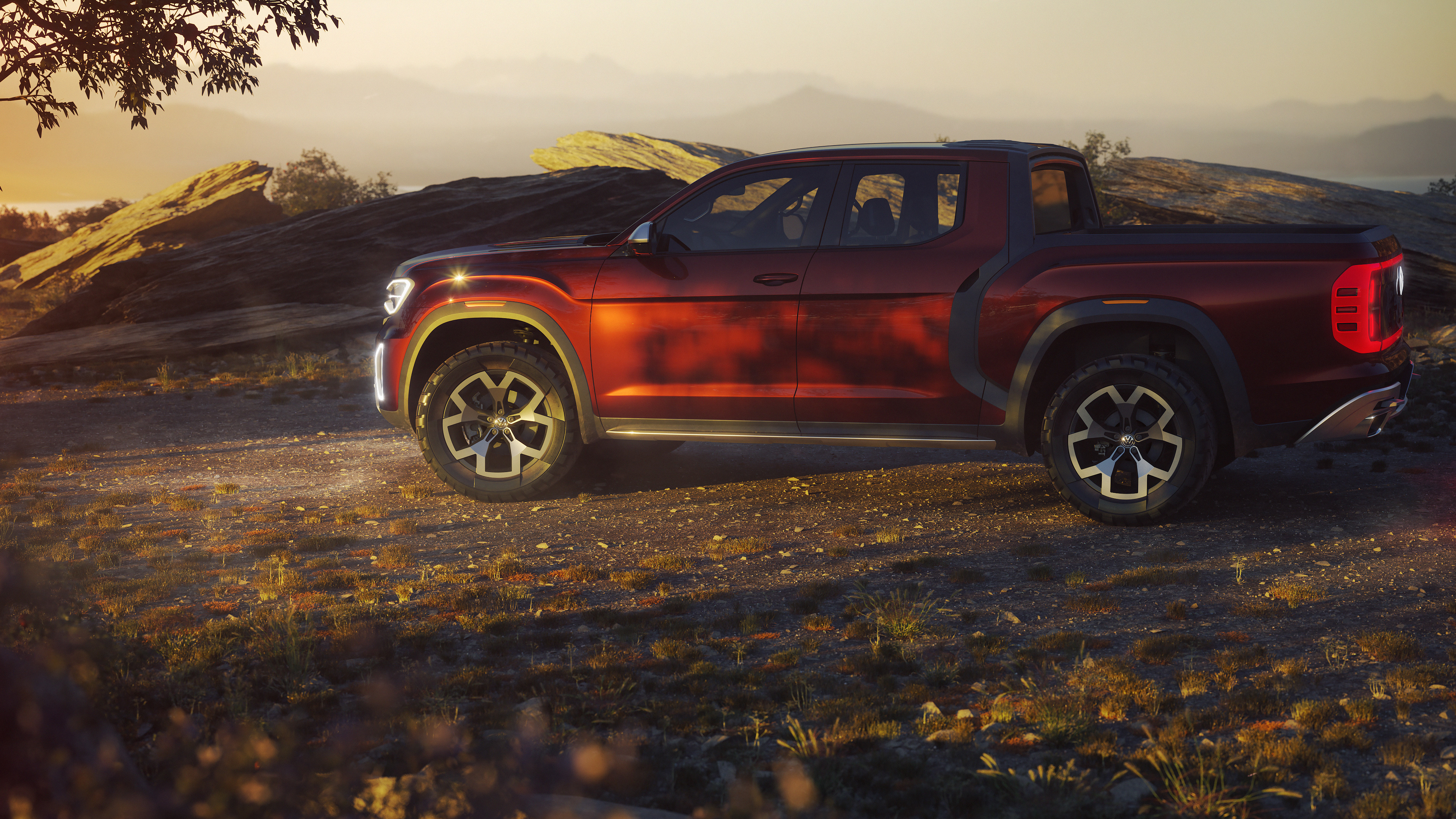 volkswagen atlas tanoak pickup truck concept 2018 side view 1539110407