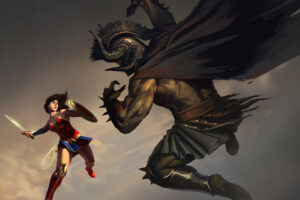 wonder woman vs ares 8k artwork 1538786495