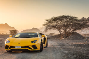 yellow lamborghini aventador 5k 1539113866