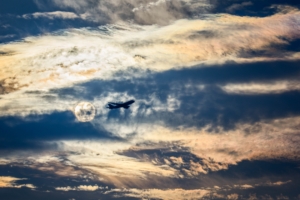 airplane clouds flight sky outlines 4k 1541115520