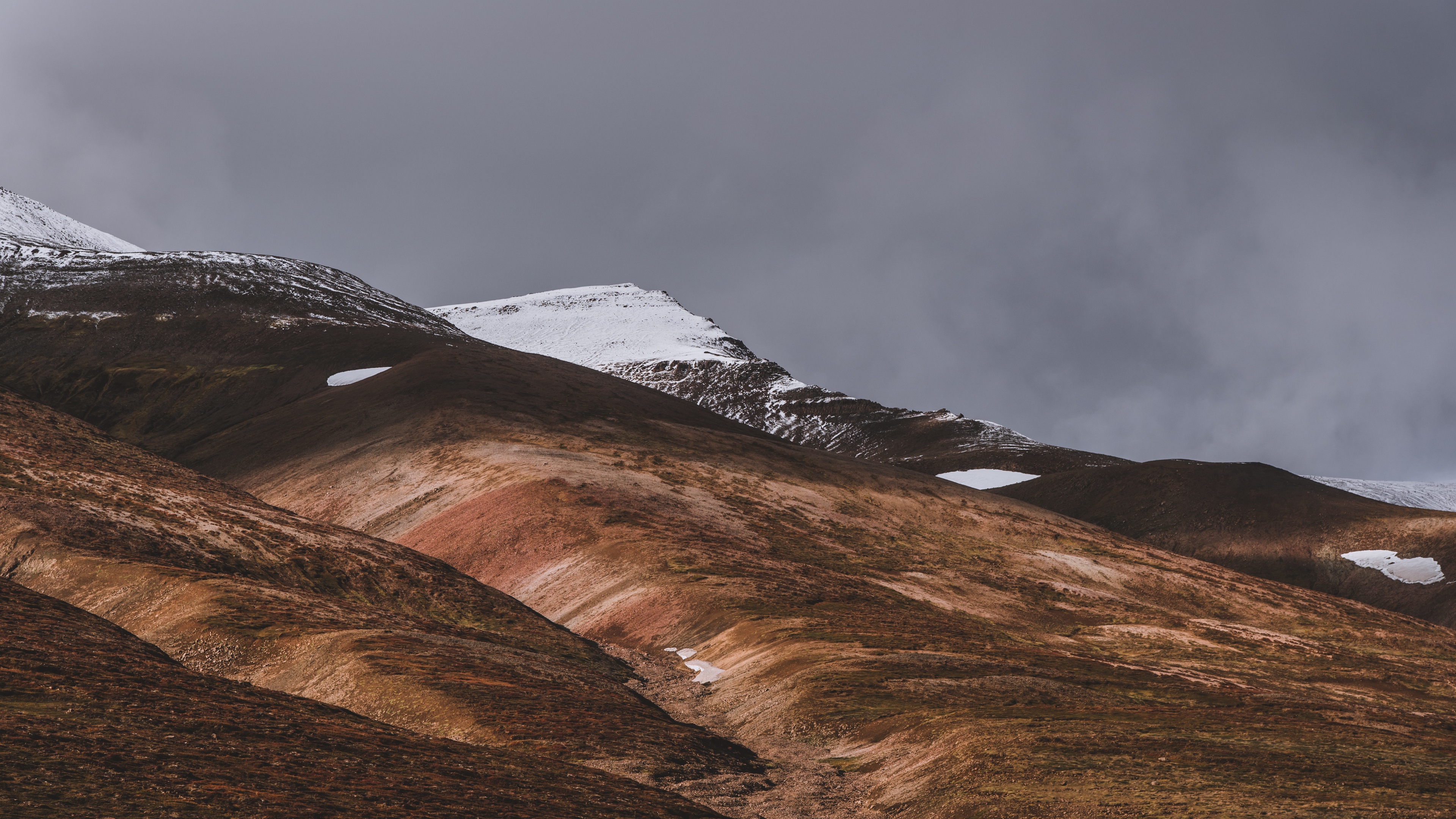 akureyri iceland hills snow sky 4k 1541115077