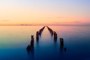 bay horizon sunset pier ruins clifton springs australia 4k 1541116669