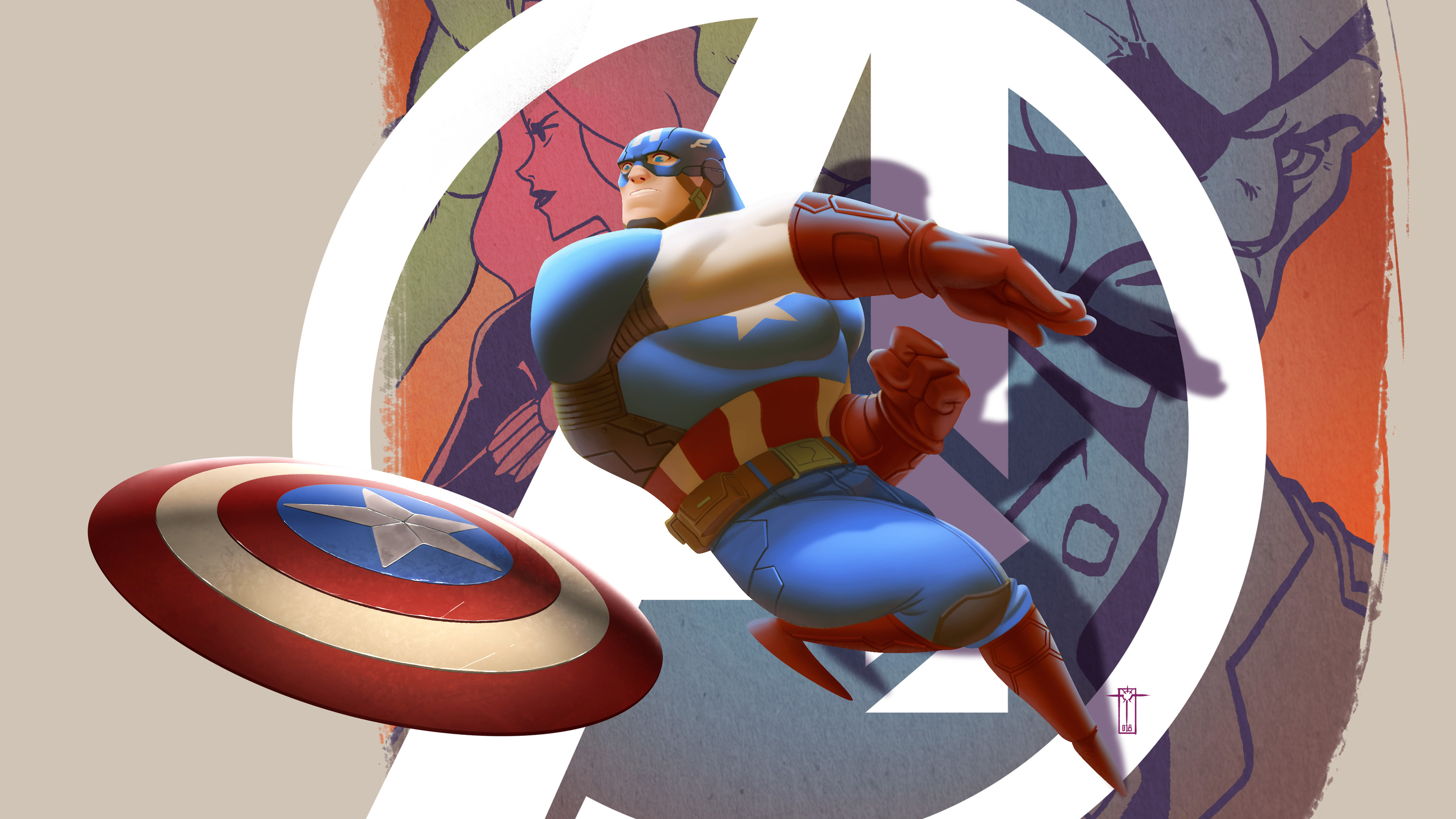 Wallpaper Hd Captain America Cartoon