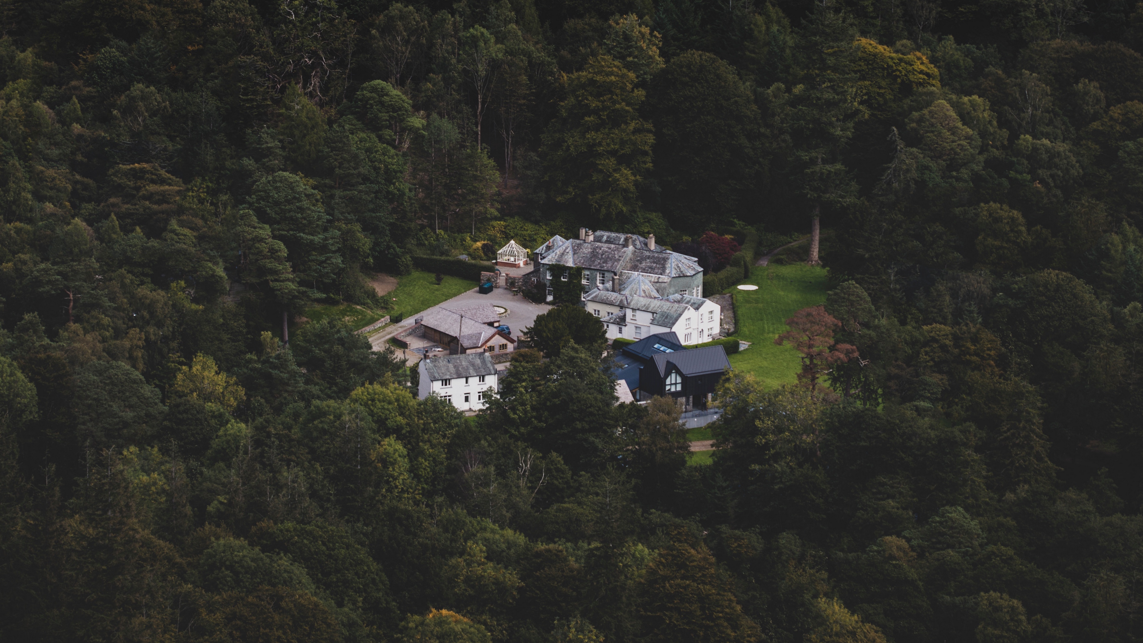 castle homestead view from above forest 4k 1541113688