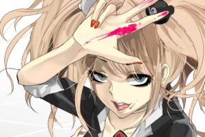 danganronpa girl anime face paint 4k 1541975948