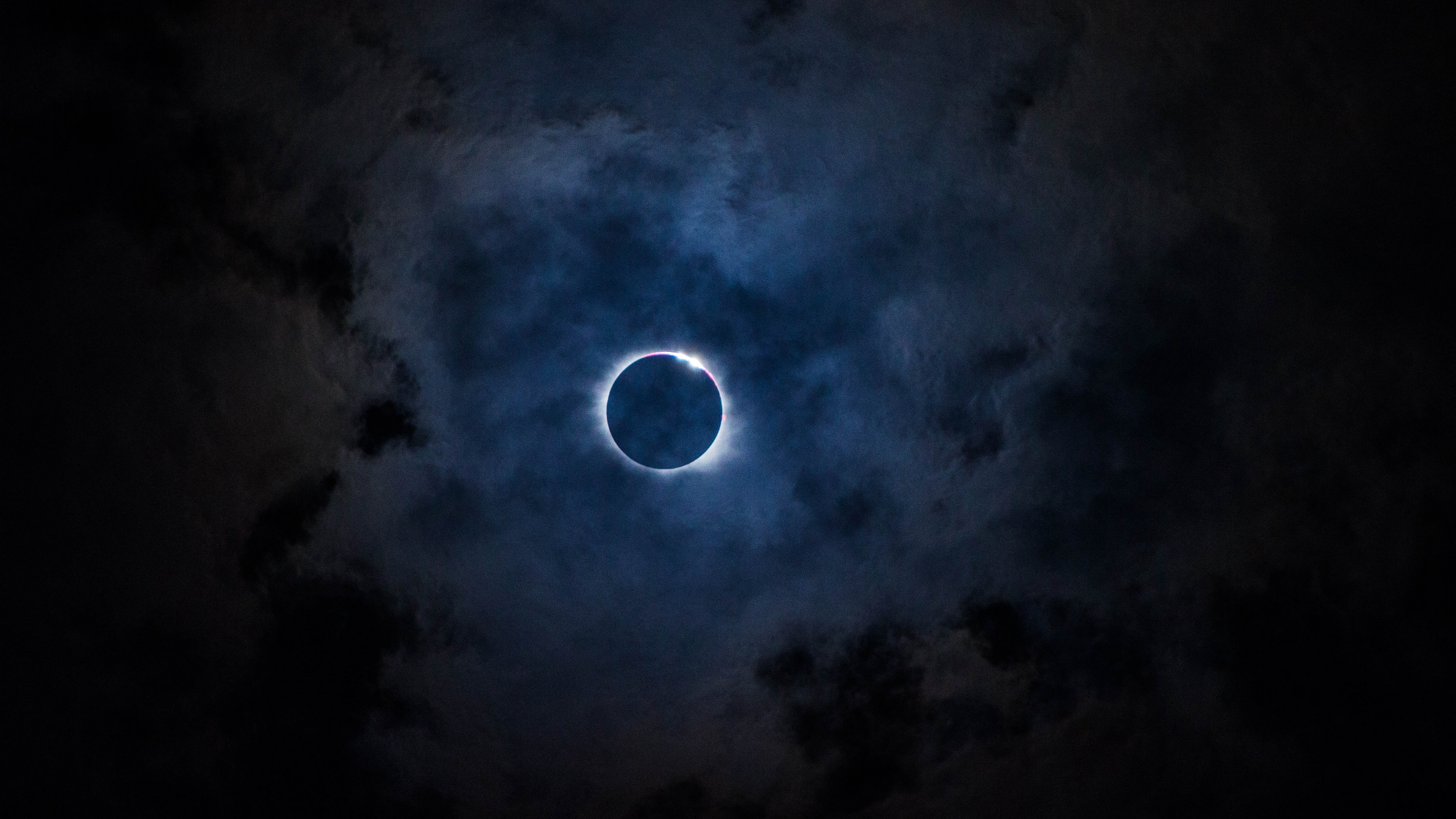 eclipse sky moon clouds 4k 1541114583