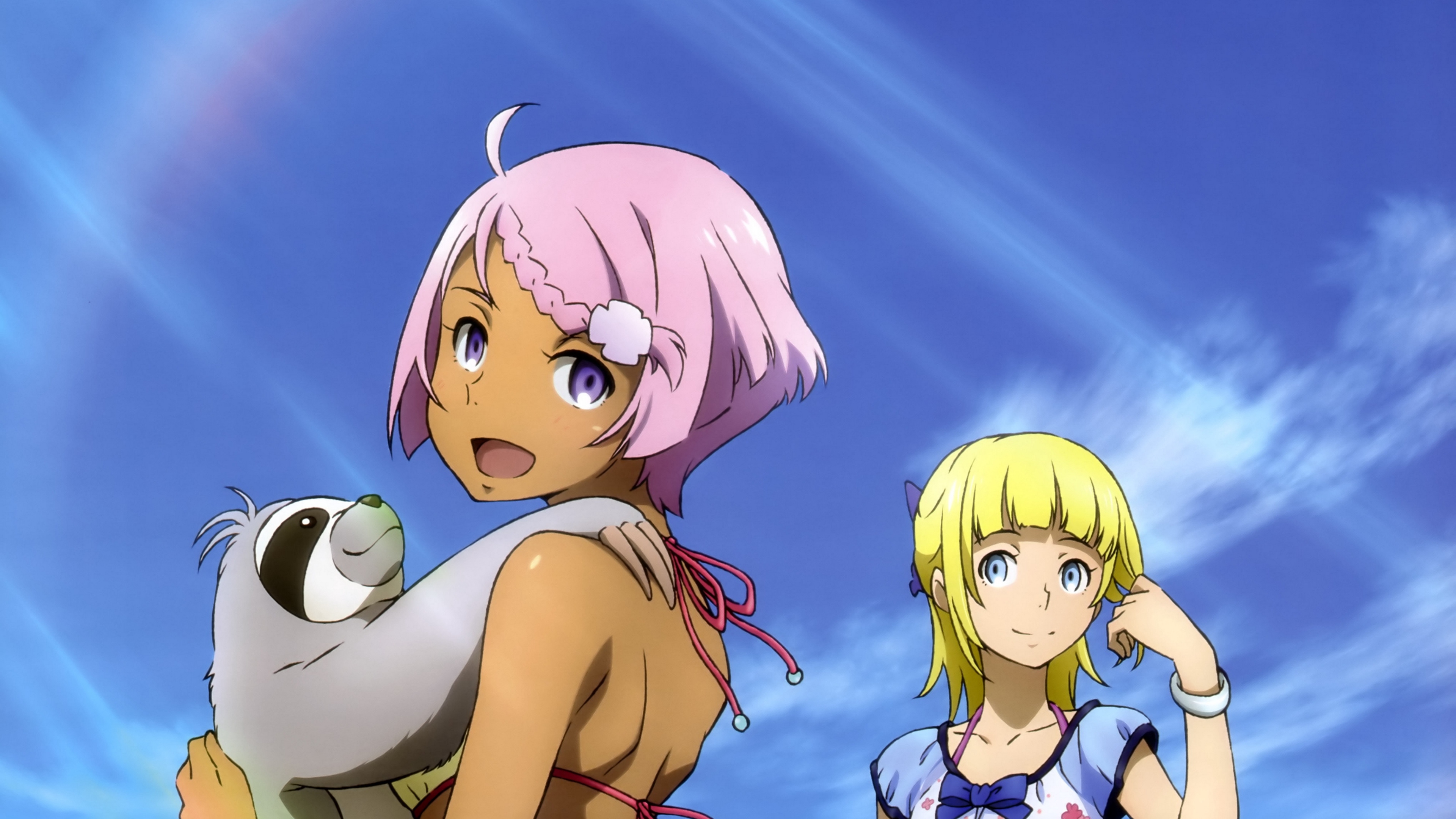 eureka seven girls sky joy animal 4k 1541975510