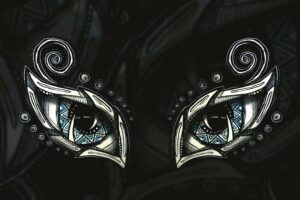 eyes doodles art 4k 1541971085