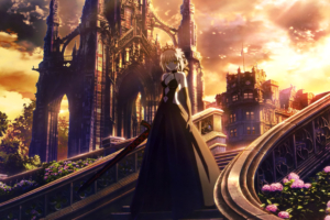 fate stay night anime girl walking through stairs 1541975100