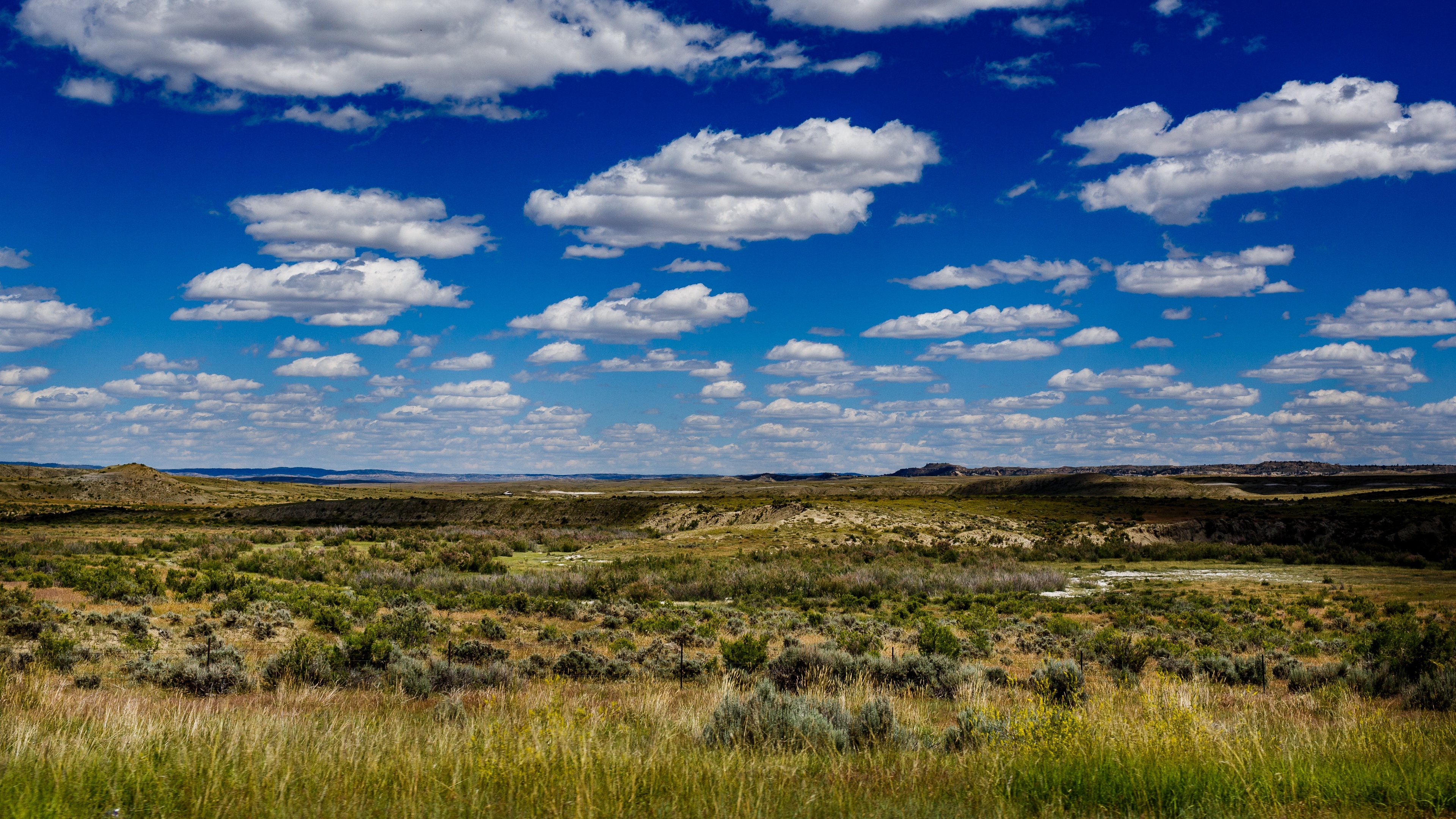 field grass horizon clouds summer 4k 1541115177