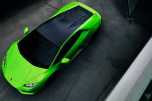 green lamborghini huracan upper view 4k 1541969147