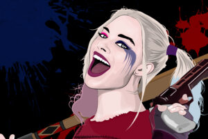 harley quinn vector portrait 1543620145