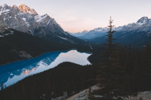 lake mountains trees sky 4k 1541116419