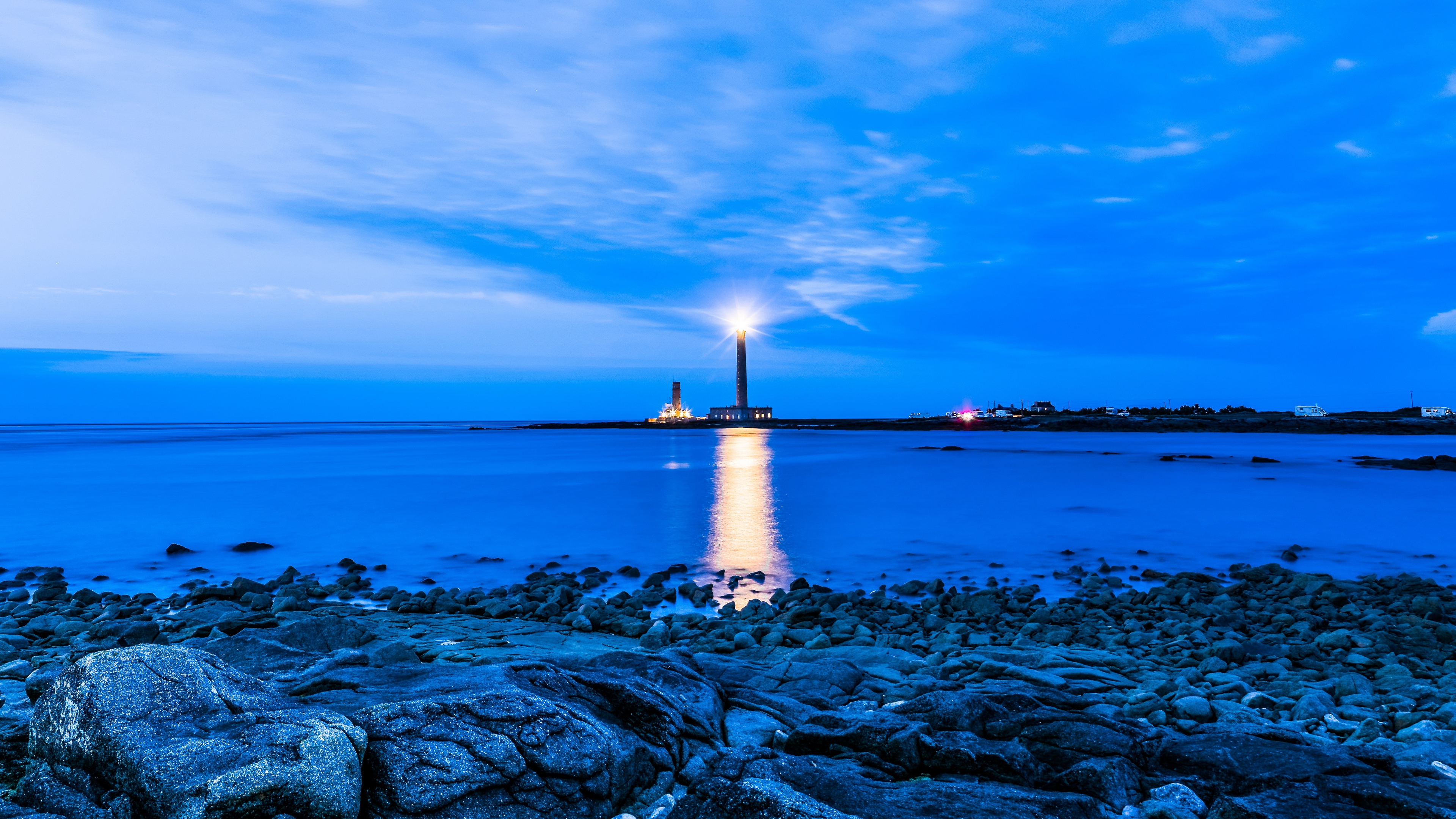 lighthouse sea evening france gatteville lighthouse gatteville le phare 4k 1541114717