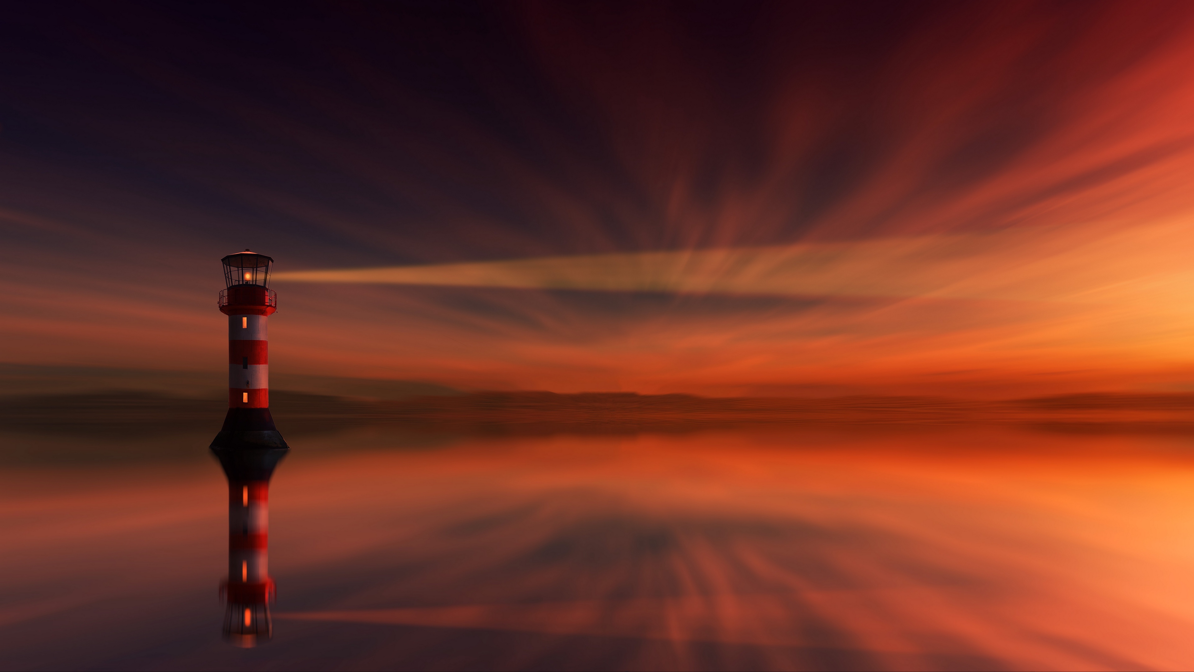 lighthouse sunset skyline sky 4k 1541115989