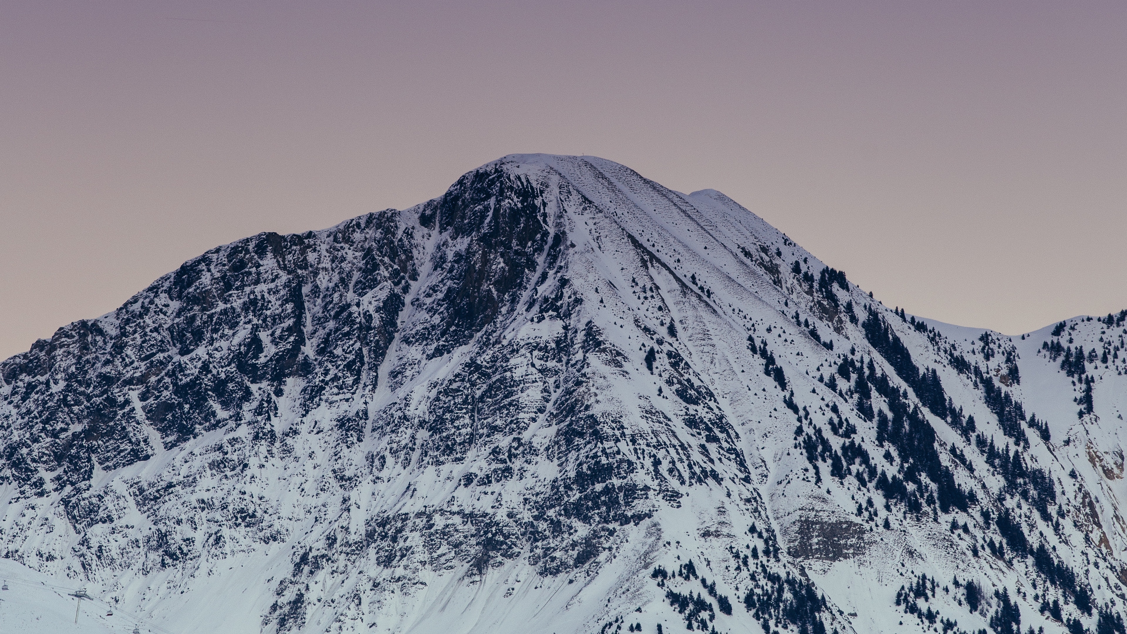 mountain peak snowy snow twilight 4k 1541113723