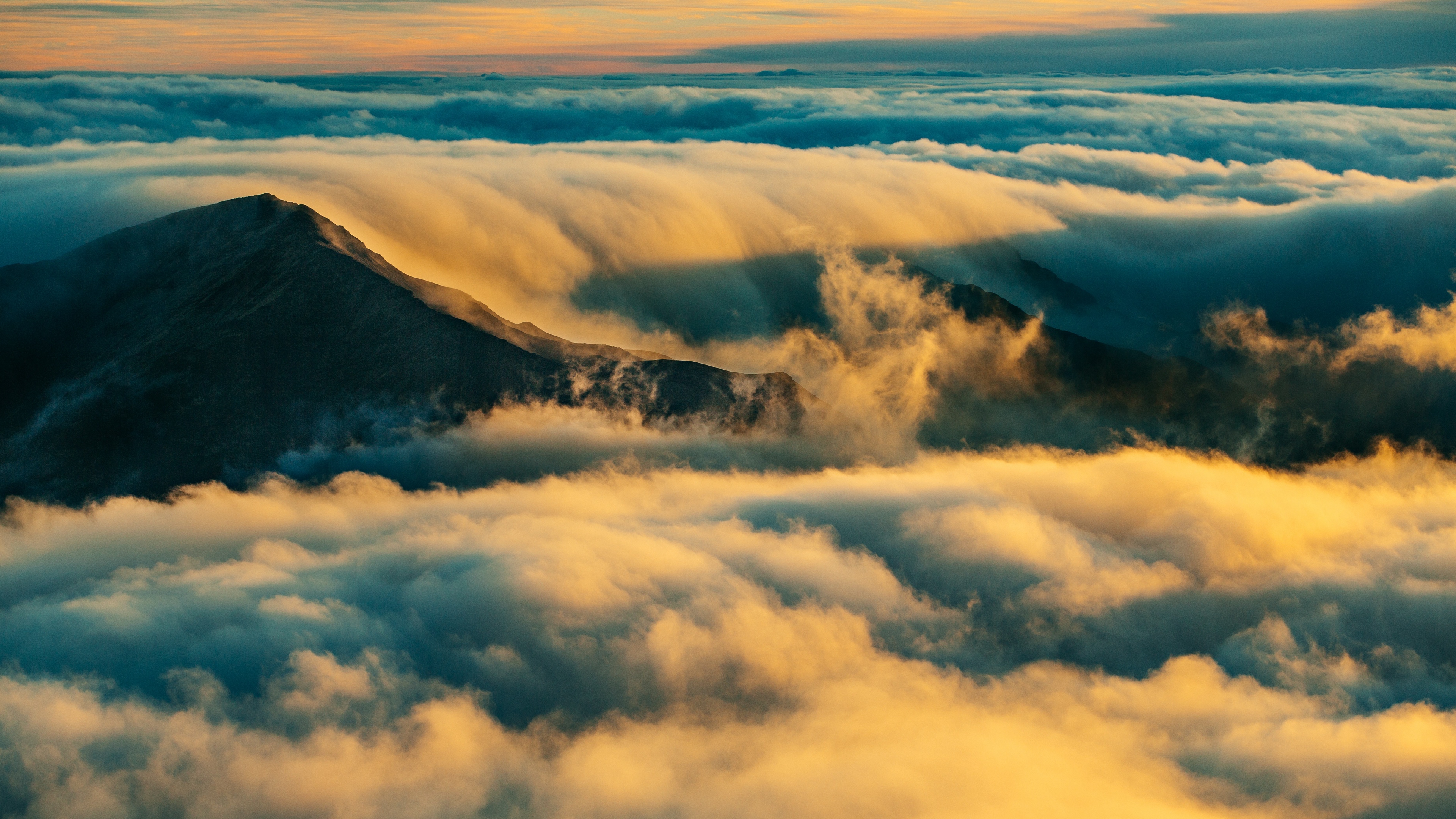 mountain summit clouds haleakala united states 4k 1541115455