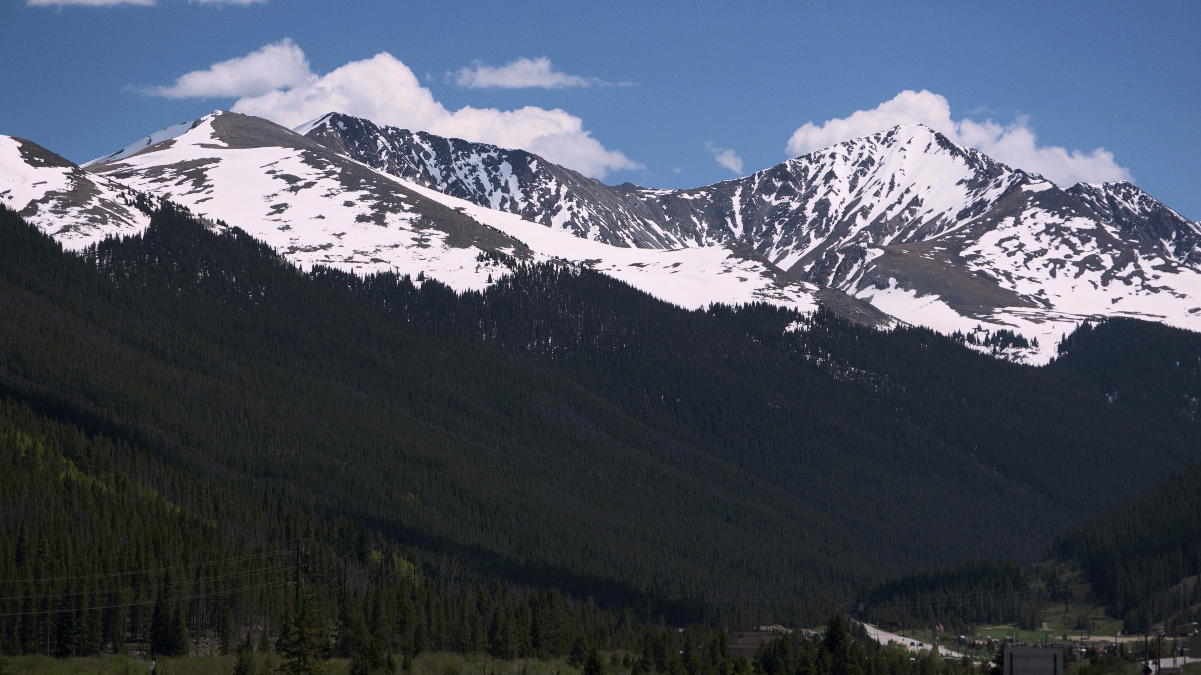 mountain tops trees sky 4k 1541115881