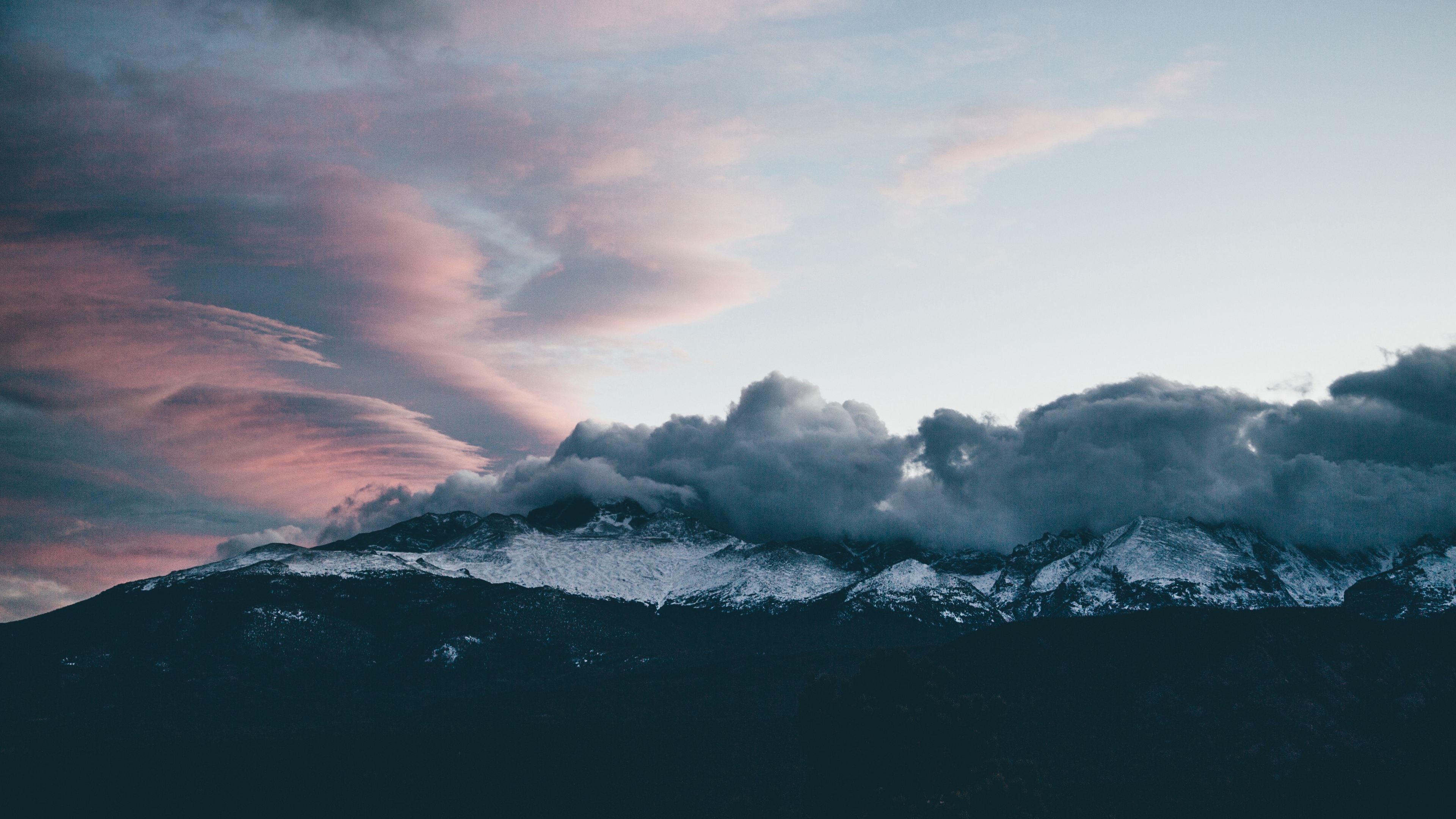 mountains clouds peaks sky 4k 1541117785