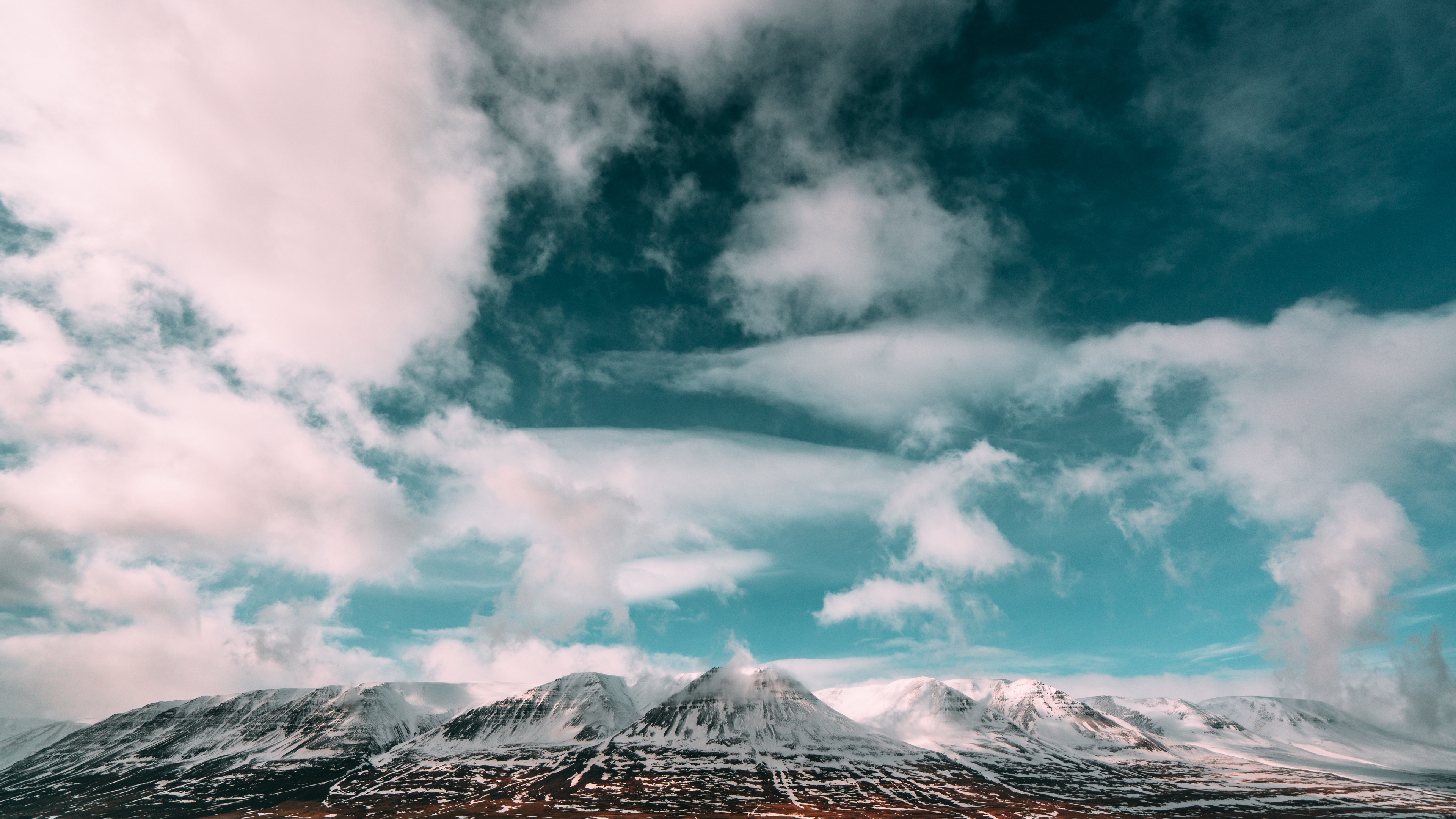 mountains clouds sky iceland 4k 1541117297