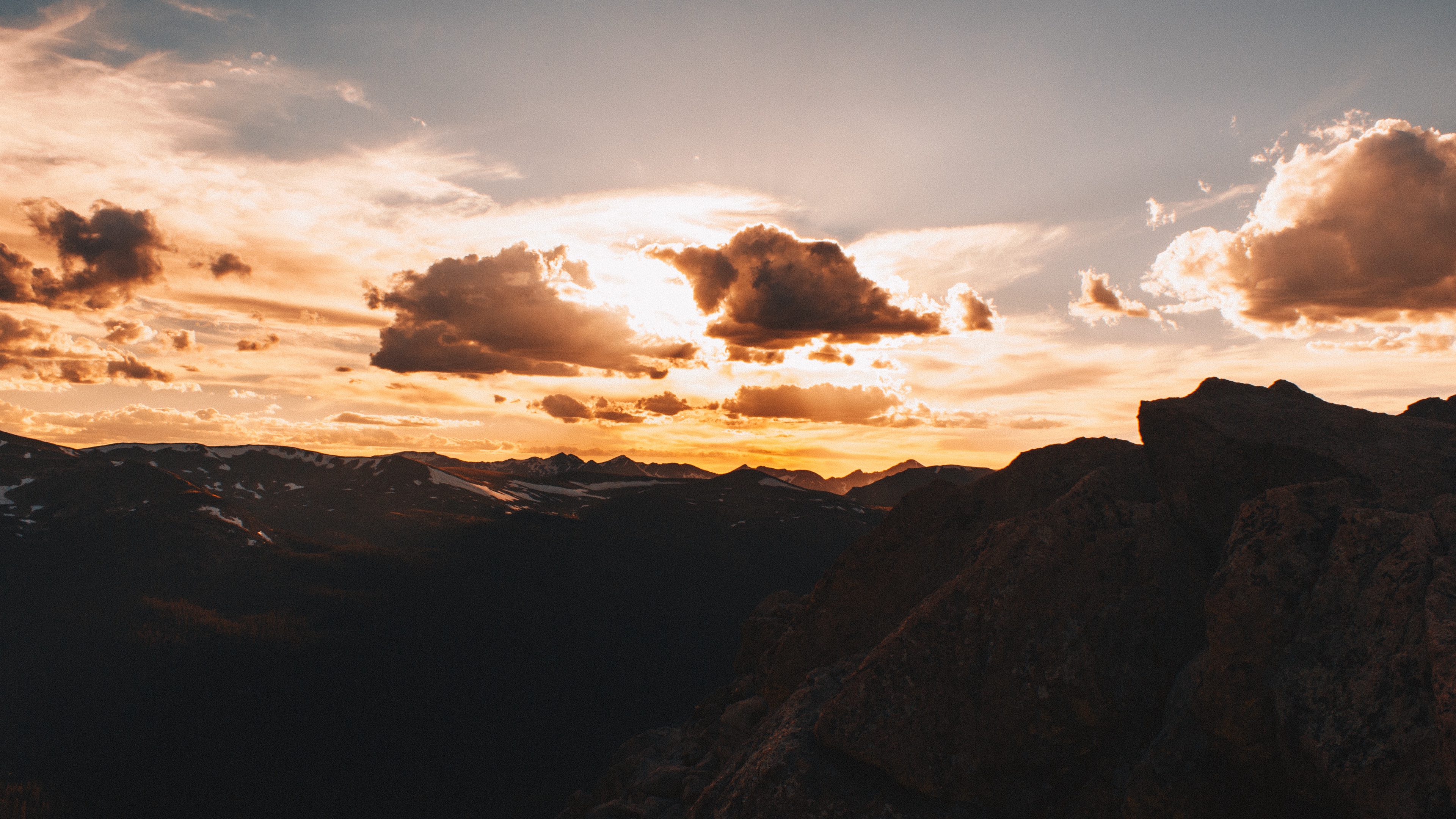 mountains clouds sky sunset 4k 1541115010