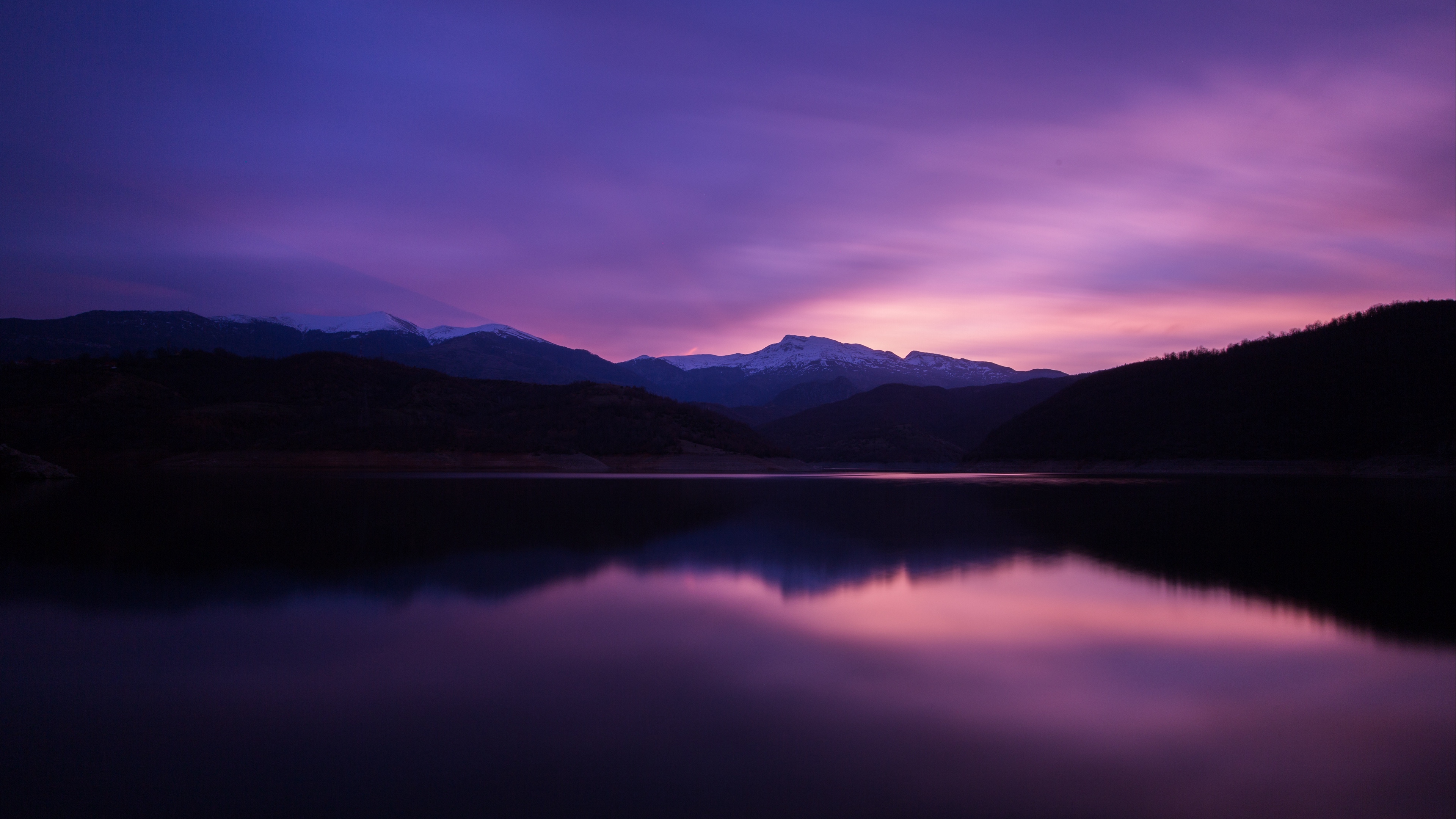 mountains, lake, night, reflection 4k Night, Mountains, Lake