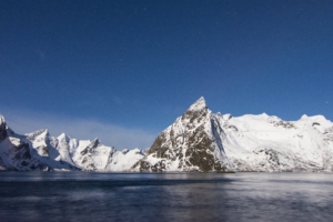 mountains peaks snow sky lake 4k 1541117883