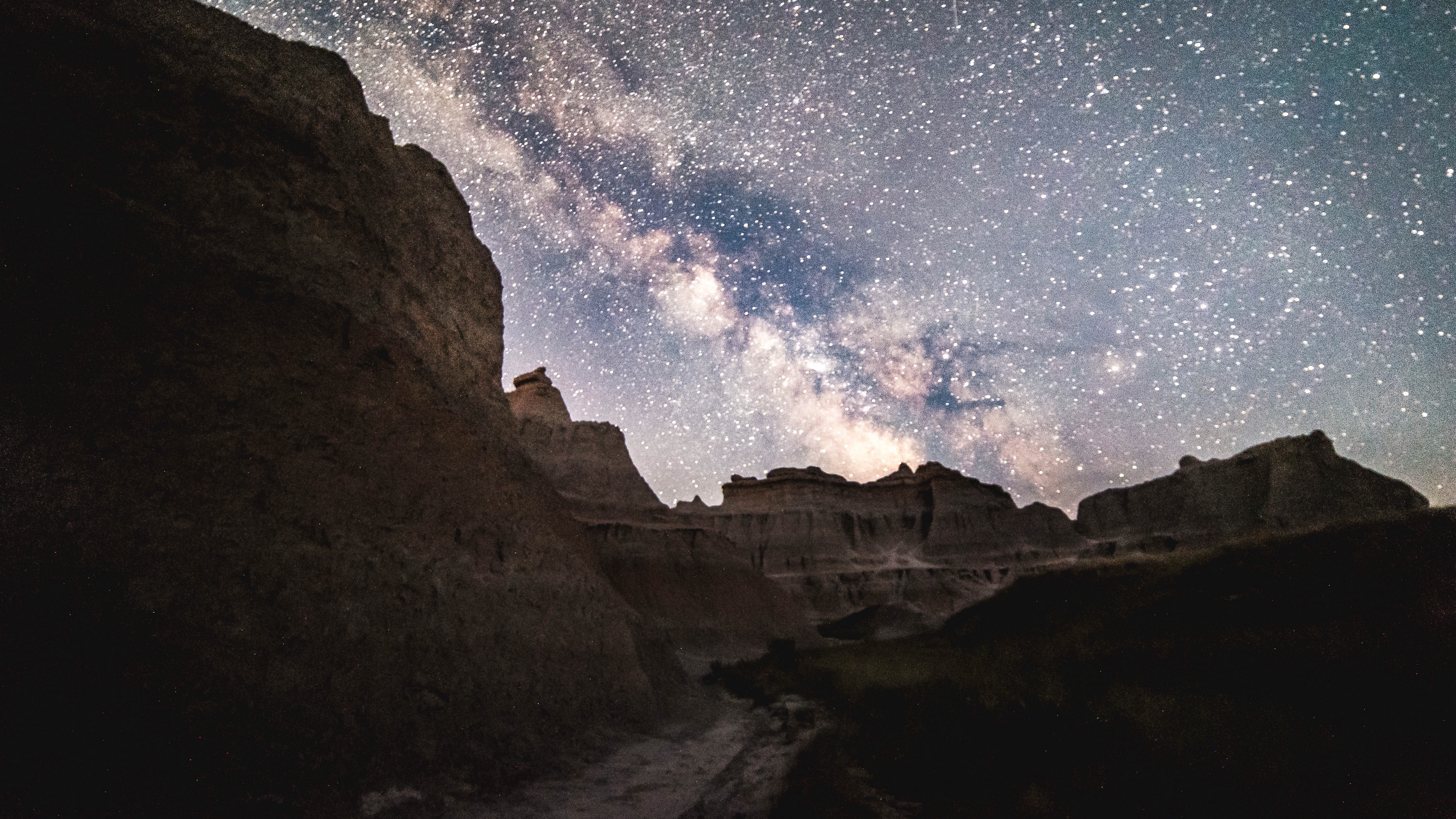 mountains starry sky stars 4k 1541115103