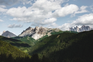 mountains summer grass clouds 4k 1541116350