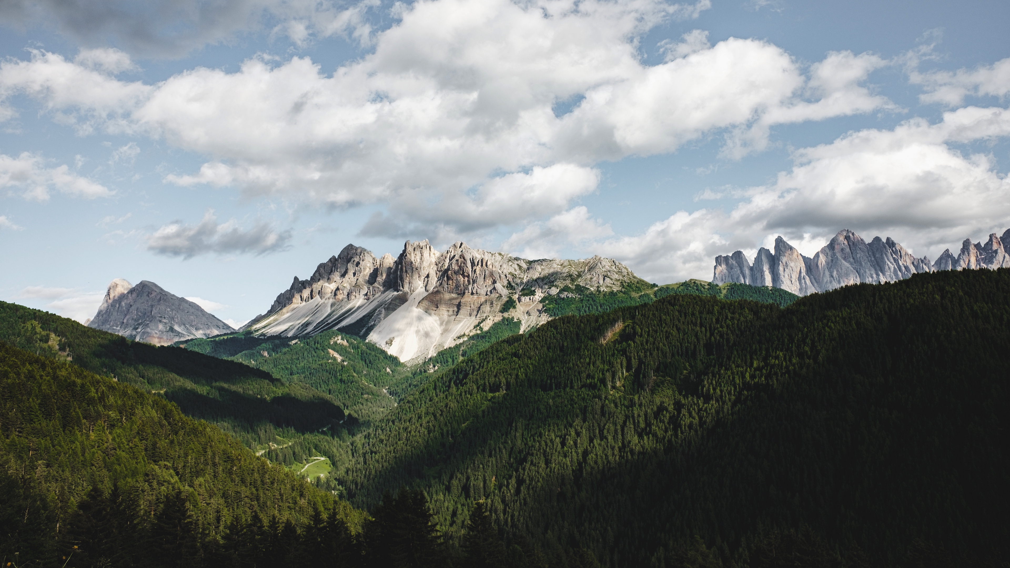 mountains summer grass clouds 4k 1541116350