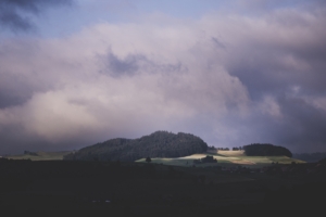 nature mountains field trees sky clouds 4k 1541116157