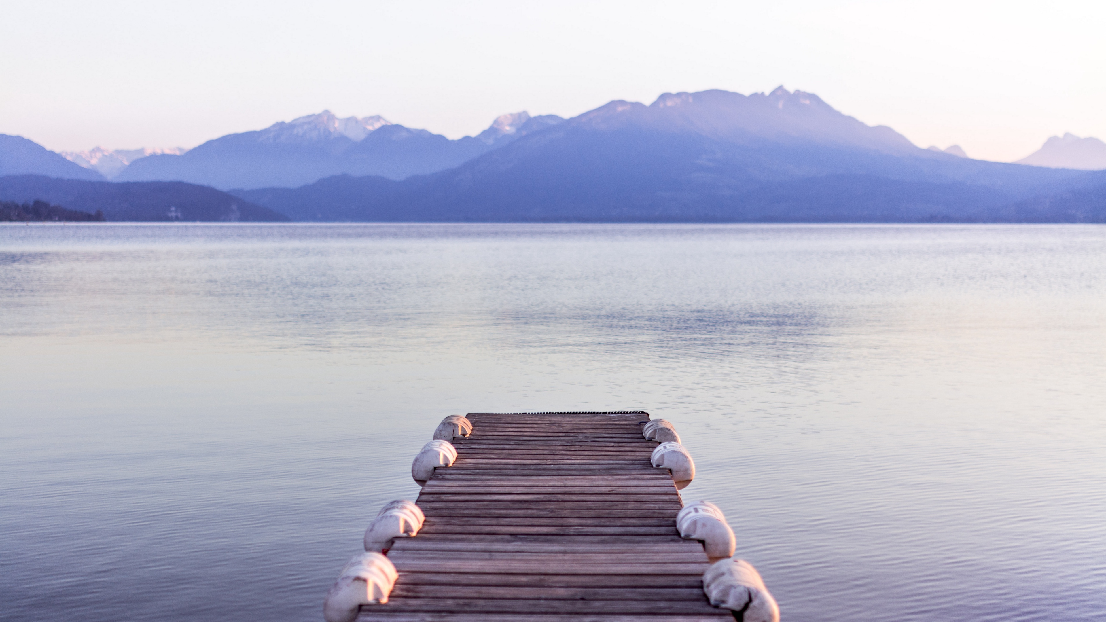 pier sea mountains shore 4k 1541115957