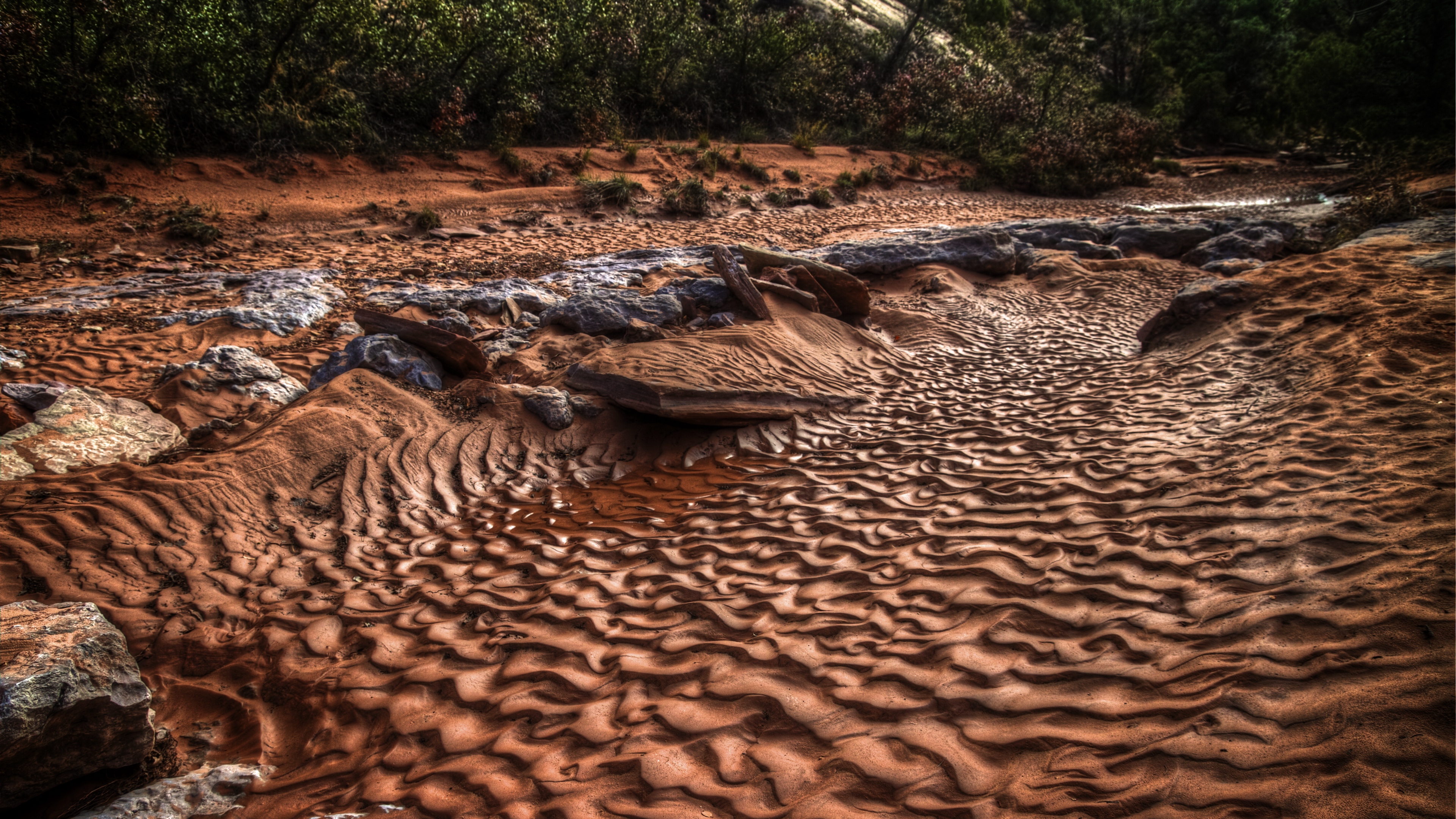 sand dunes riverbed river hdr 4k 1541115172