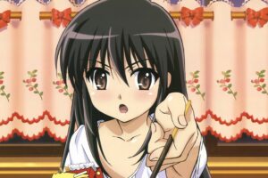 shakugan no shana girl brunette gesture 4k 1541975709