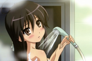 shakugan no shana girl brunette shower water steam 4k 1541975468