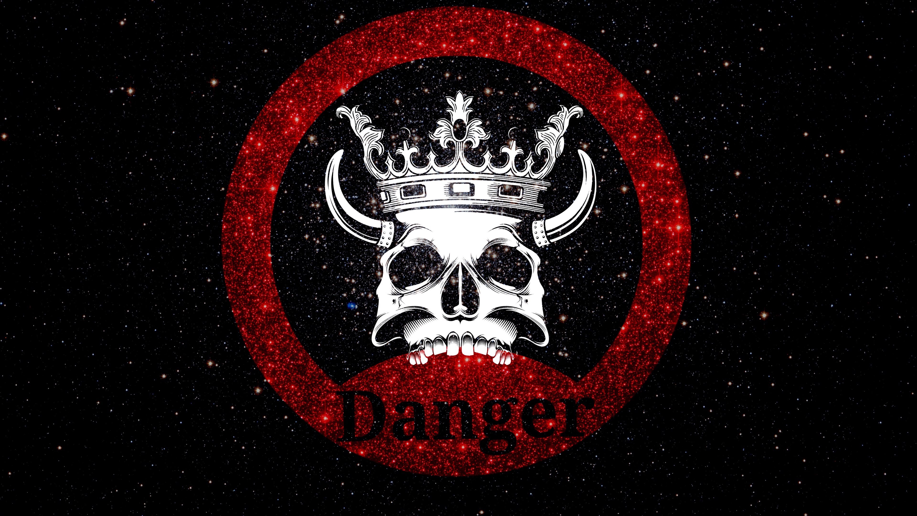 danger sign skull wallpaper