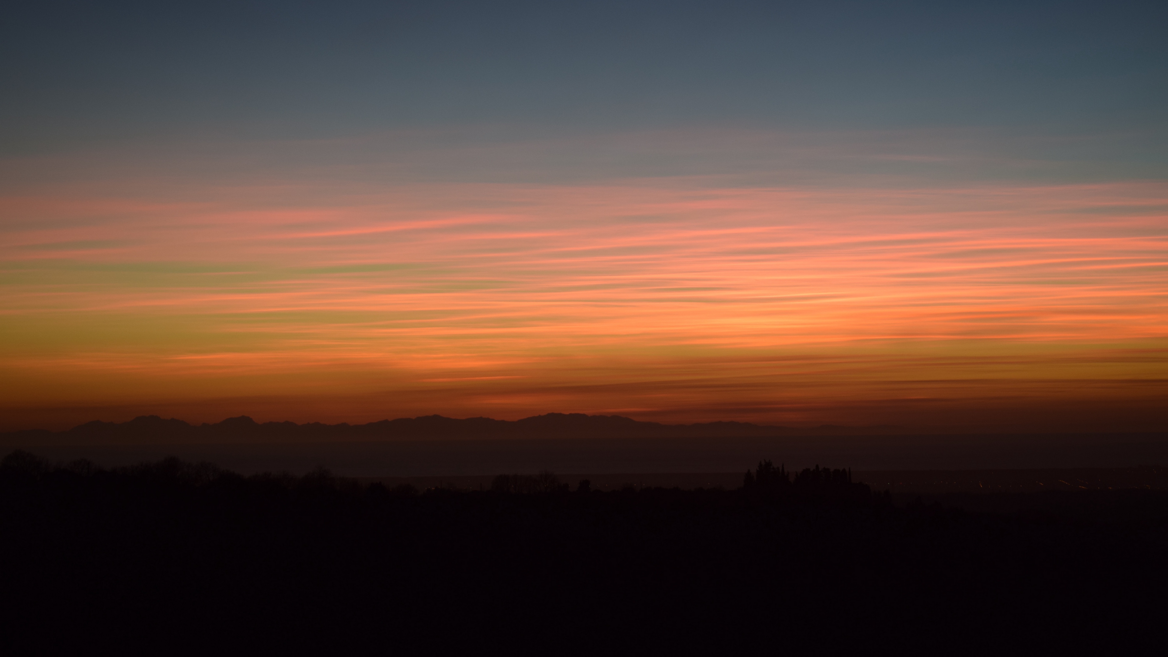 sky clouds horizon sunset 4k 1541114149