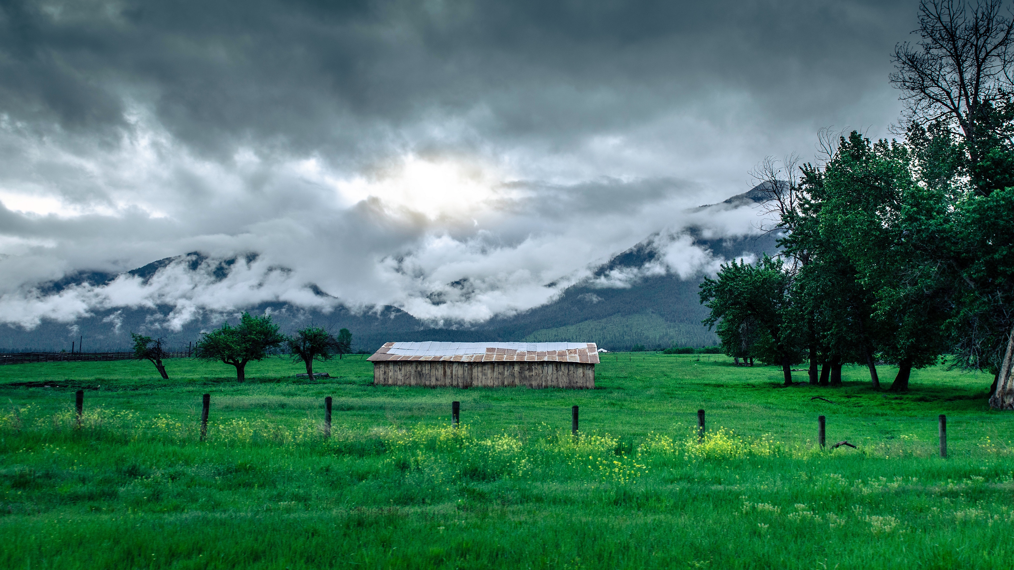 structure grass mountains fog 4k 1541114902