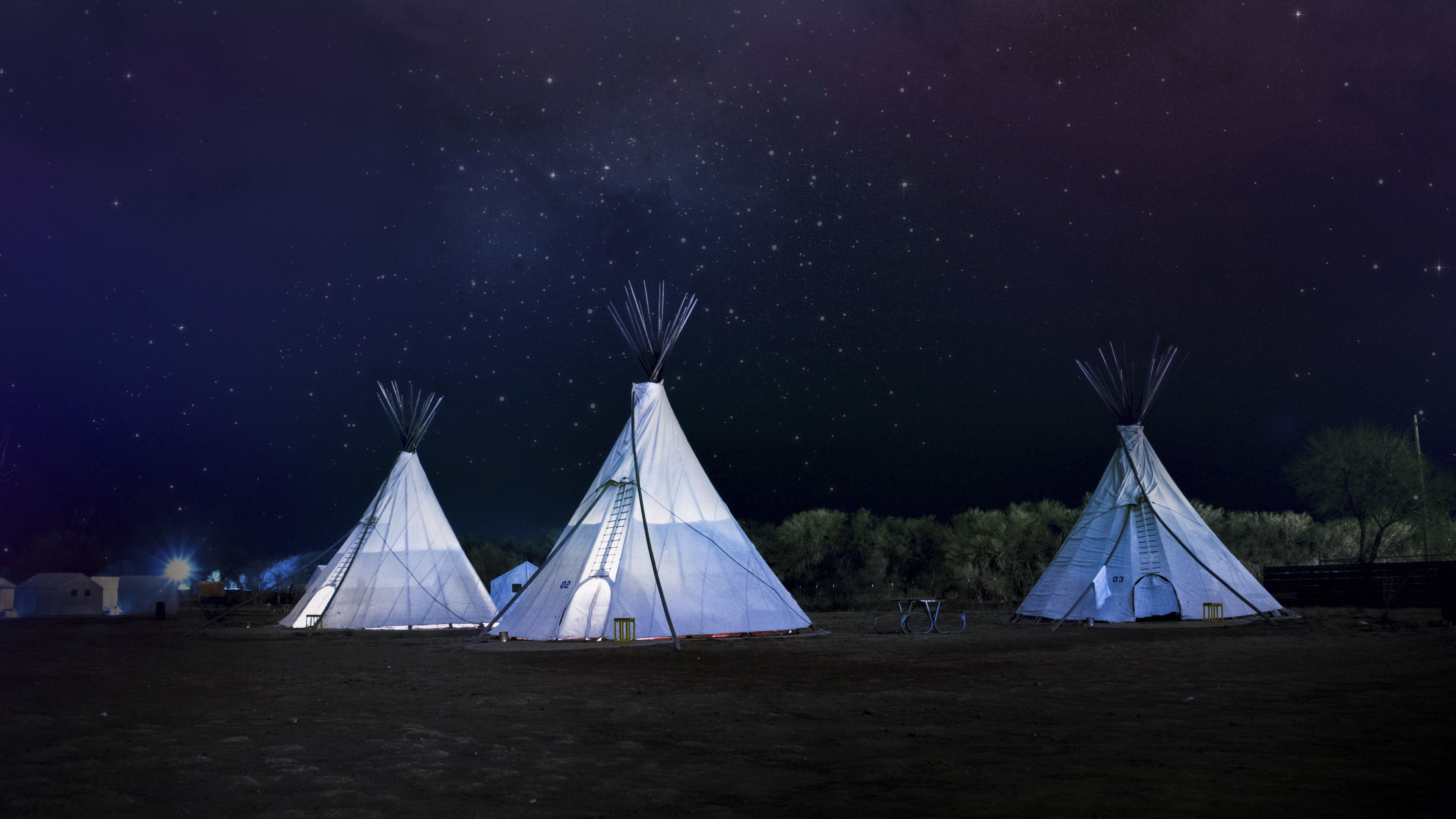 tents night starry sky 4k 1541116407