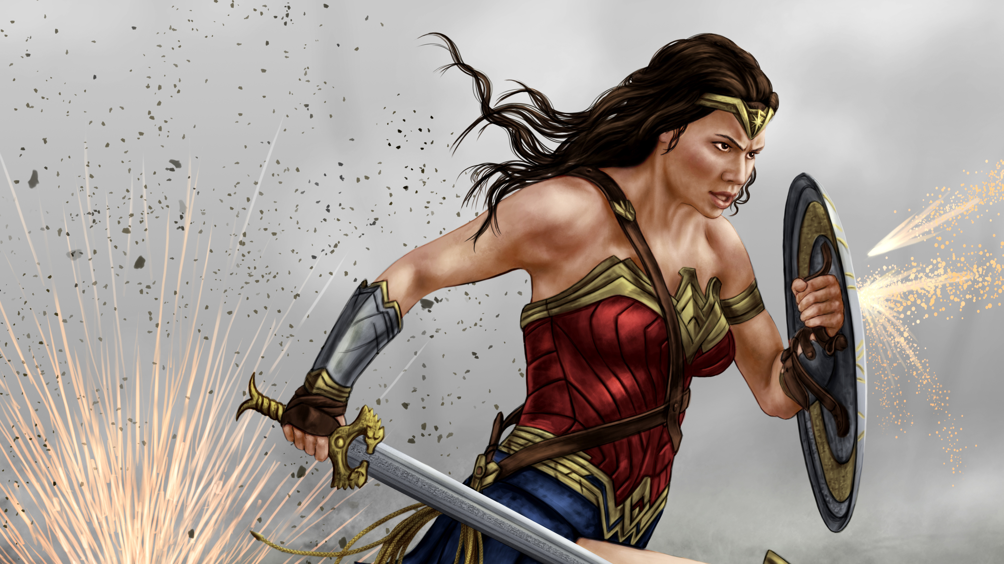 wonder woman painting art 4k 1541294542