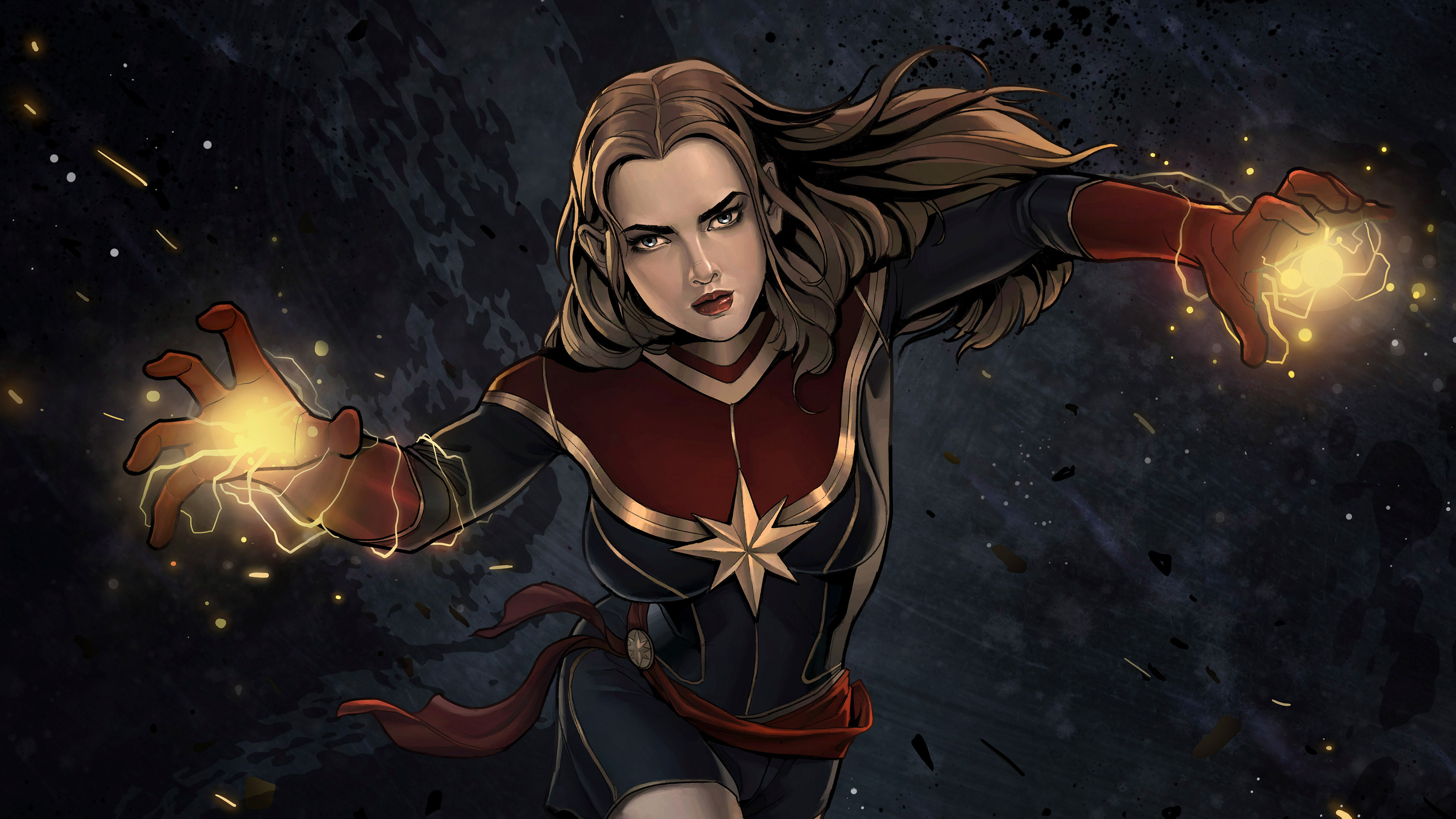 captain marvel comic artwork 4k 1544829839